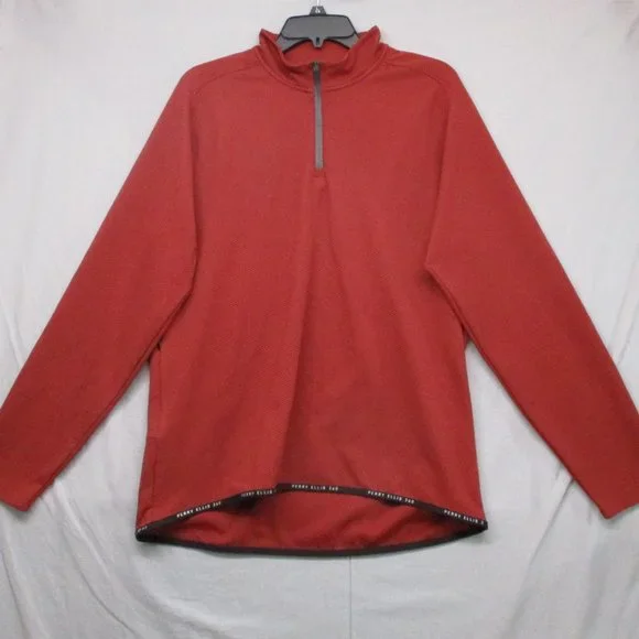 Perry Ellis 360‎ Long Sleeve Shirt Quarter Zip Burgundy Red Men Size | L - Picture 2 of 8